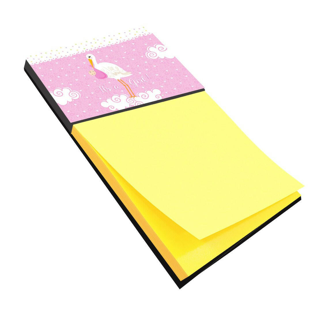 It's a Baby Girl Watercolor Sticky Note Holder Refillable Dispenser Desk Accessory 3x3 Pad Gift