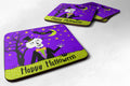 Happy Halloween Skeleton Foam Coasters Set of 4 Cup Coasters for Indoor Outdoor, Tabletop Protection, Anti Slip, Mouse pad Material