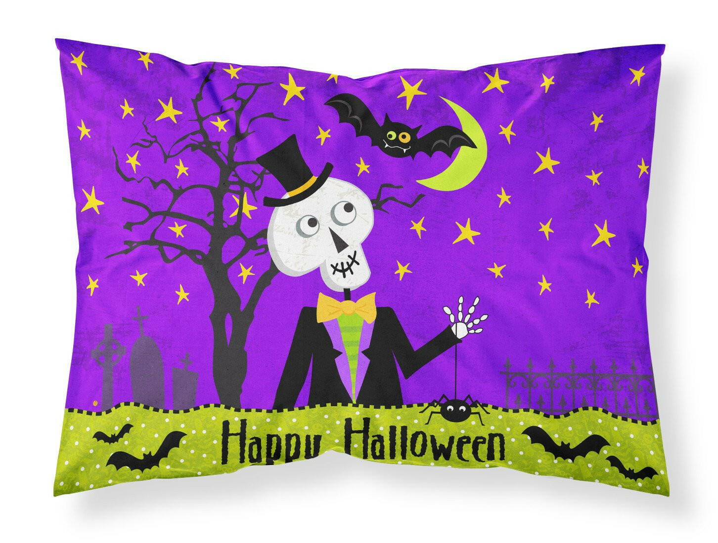 Happy Halloween Skeleton Standard Pillowcase Lightweight Super Soft Easy Care Decorative Artwork Pillowcase, Standard