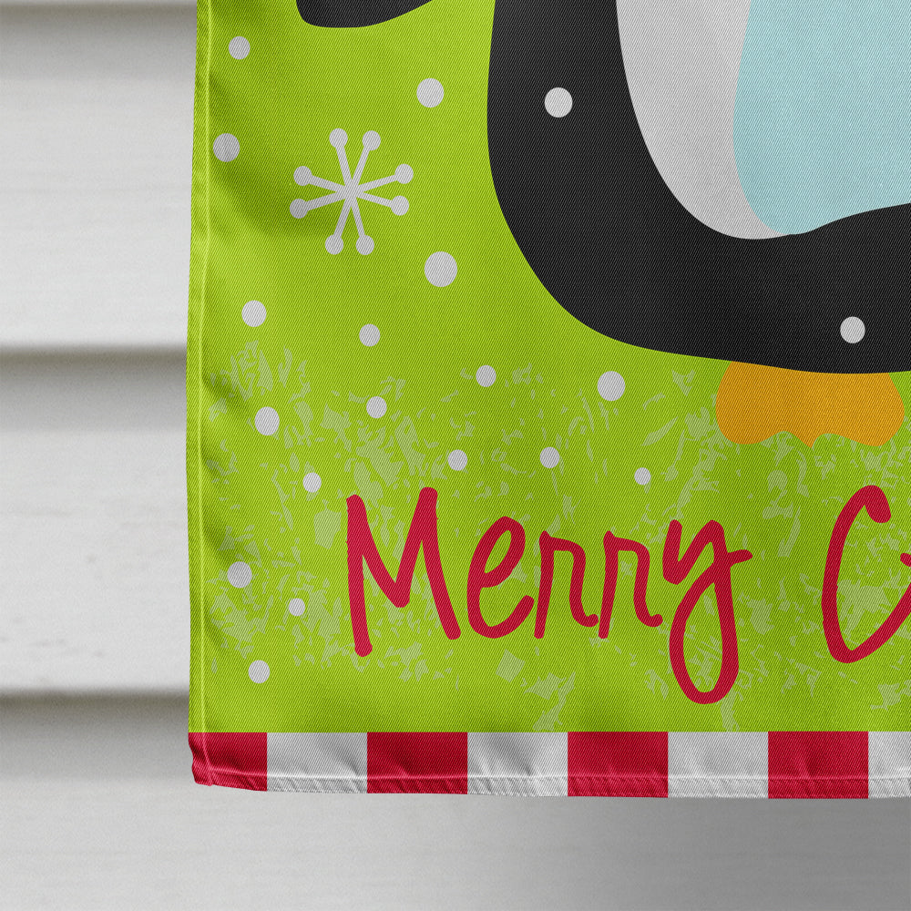 Merry Christmas Happy Penguin House Flag 28x40 Porch Sleeve Pole Decorative Outside Yard Banner Artwork Wall Hanging, Polyester
