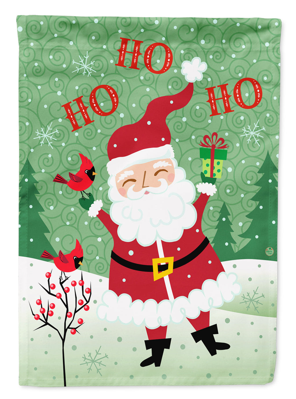 Merry Christmas Santa Claus Ho Ho Ho House Flag 28x40 Porch Sleeve Pole Decorative Outside Yard Banner Artwork Wall Hanging, Polyester