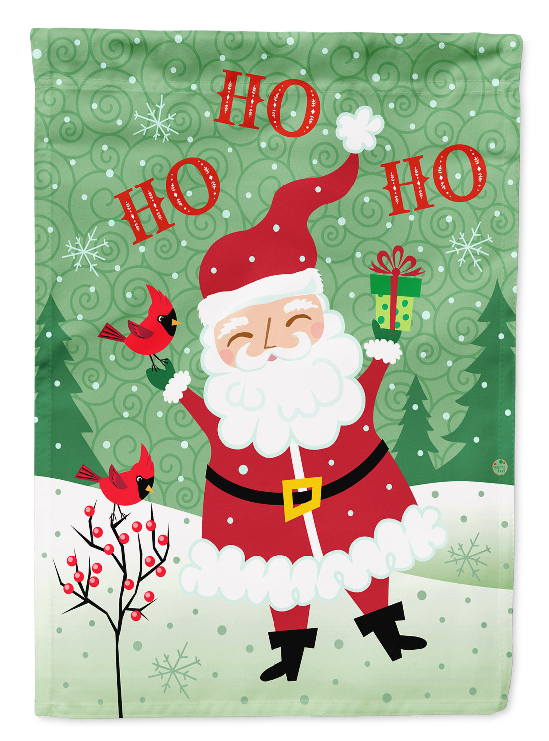 Merry Christmas Santa Claus Ho Ho Ho House Flag 28x40 Porch Sleeve Pole Decorative Outside Yard Banner Artwork Wall Hanging, Polyester
