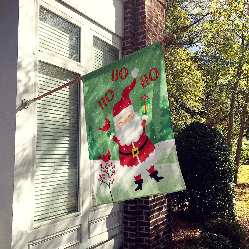Merry Christmas Santa Claus Ho Ho Ho House Flag 28x40 Porch Sleeve Pole Decorative Outside Yard Banner Artwork Wall Hanging, Polyester