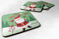 Merry Christmas Santa Claus Ho Ho Ho Foam Coasters Set of 4 Cup Coasters for Indoor Outdoor, Tabletop Protection, Anti Slip, Mouse pad Material