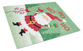 Merry Christmas Santa Claus Ho Ho Ho Cutting Board Tempered Glass Kitchen Cutting Surface, Heat Resistant Chopping, Non-Slip Feet, Food Prep & Serving