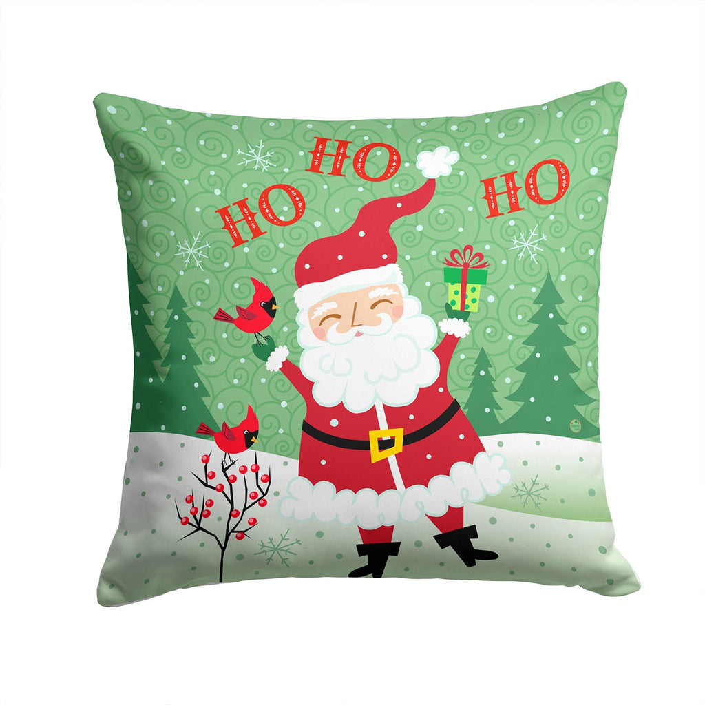 Merry Christmas Santa Claus Ho Ho Ho Decorative Throw Pillow 14x14 Indoor Outdoor Accent Cushion, Fabric Cover with Insert for Sofa, Bed, Porch & Living Room