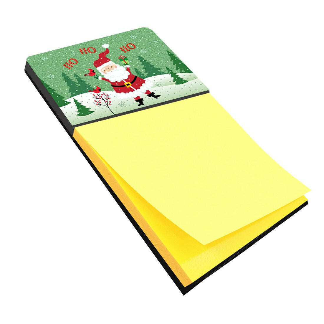 Merry Christmas Santa Claus Ho Ho Ho Watercolor Sticky Note Holder Refillable Dispenser Desk Accessory 3x3 Pad Gift