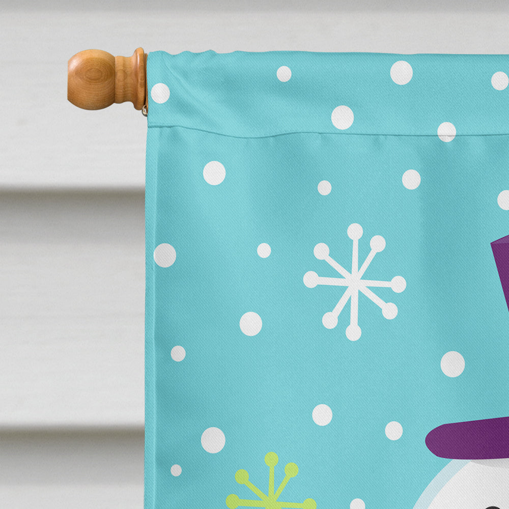 Christmas Snowman Let it Snow House Flag 28x40 Porch Sleeve Pole Decorative Outside Yard Banner Artwork Wall Hanging, Polyester