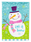 Christmas Snowman Let it Snow House Flag 28x40 Porch Sleeve Pole Decorative Outside Yard Banner Artwork Wall Hanging, Polyester
