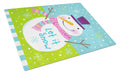 Christmas Snowman Let it Snow Cutting Board Tempered Glass Kitchen Cutting Surface, Heat Resistant Chopping, Non-Slip Feet, Food Prep & Serving