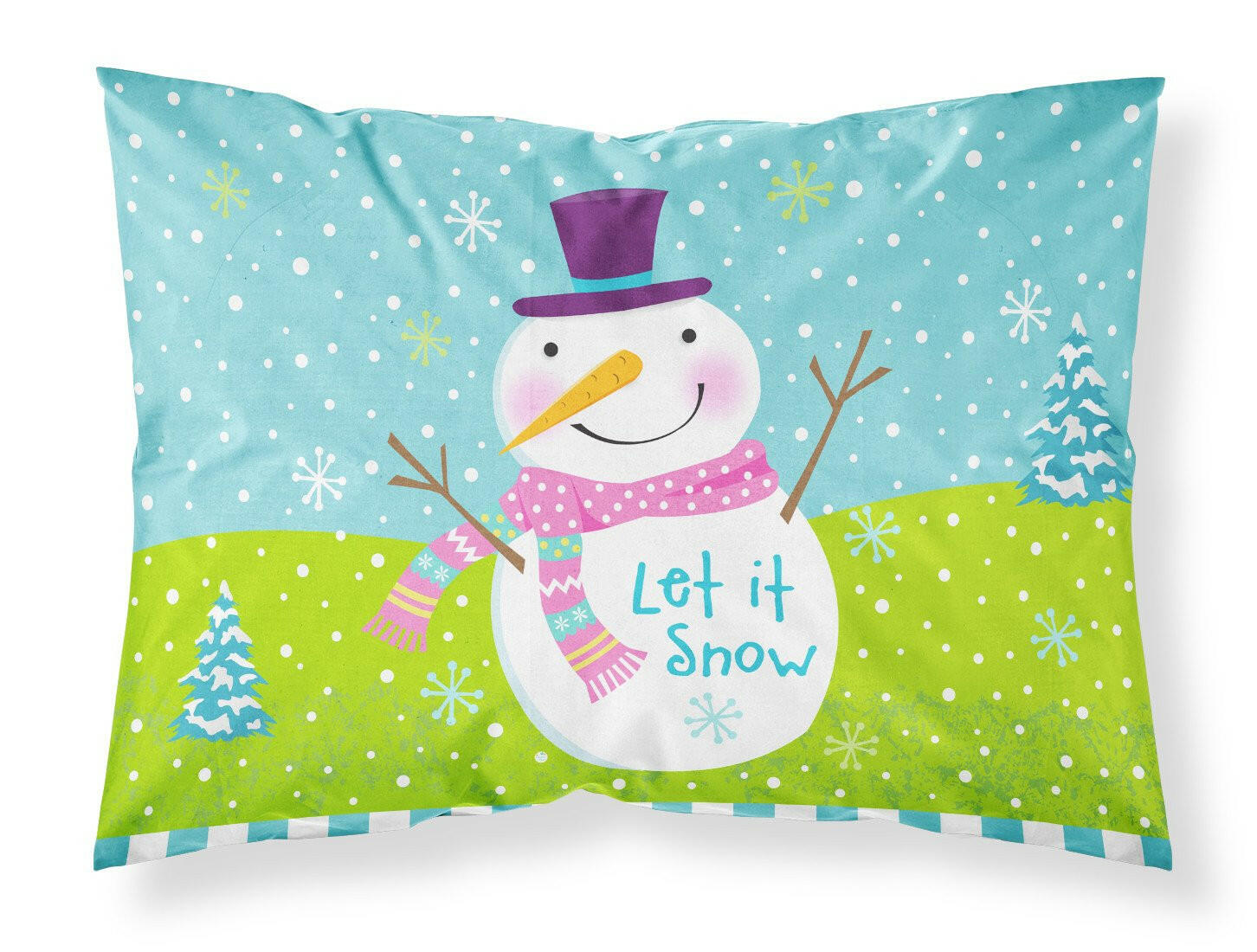Christmas Snowman Let it Snow Standard Pillowcase Lightweight Super Soft Easy Care Decorative Artwork Pillowcase, Standard