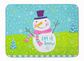 Christmas Snowman Let it Snow Memory Foam Kitchen Mat Machine Washable Anti-Fatigue Cushion Comfort Bath or Kitchen Rug