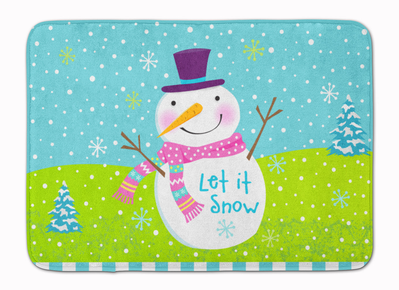 Christmas Snowman Let it Snow Memory Foam Kitchen Mat Machine Washable Anti-Fatigue Cushion Comfort Bath or Kitchen Rug