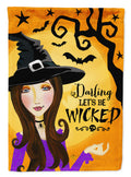Halloween Wicked Witch House Flag 28x40 Porch Sleeve Pole Decorative Outside Yard Banner Artwork Wall Hanging, Polyester