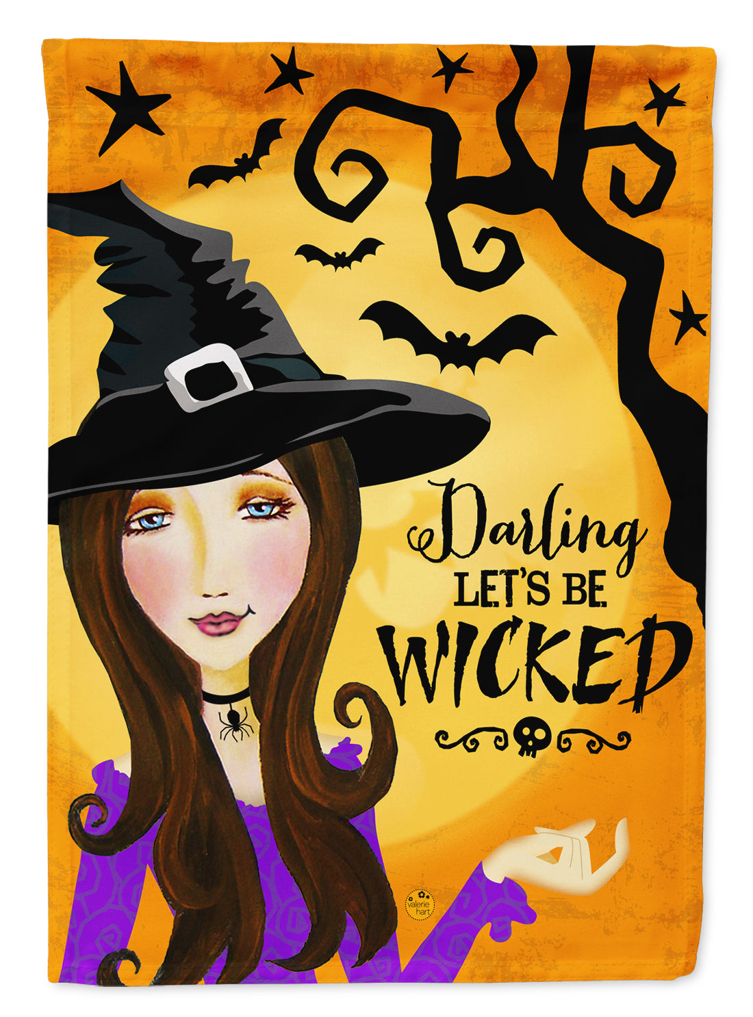 Halloween Wicked Witch House Flag 28x40 Porch Sleeve Pole Decorative Outside Yard Banner Artwork Wall Hanging, Polyester