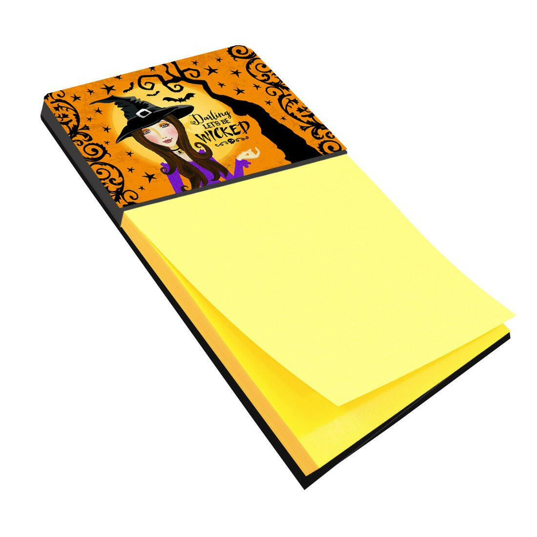 Halloween Wicked Witch Watercolor Sticky Note Holder Refillable Dispenser Desk Accessory 3x3 Pad Gift