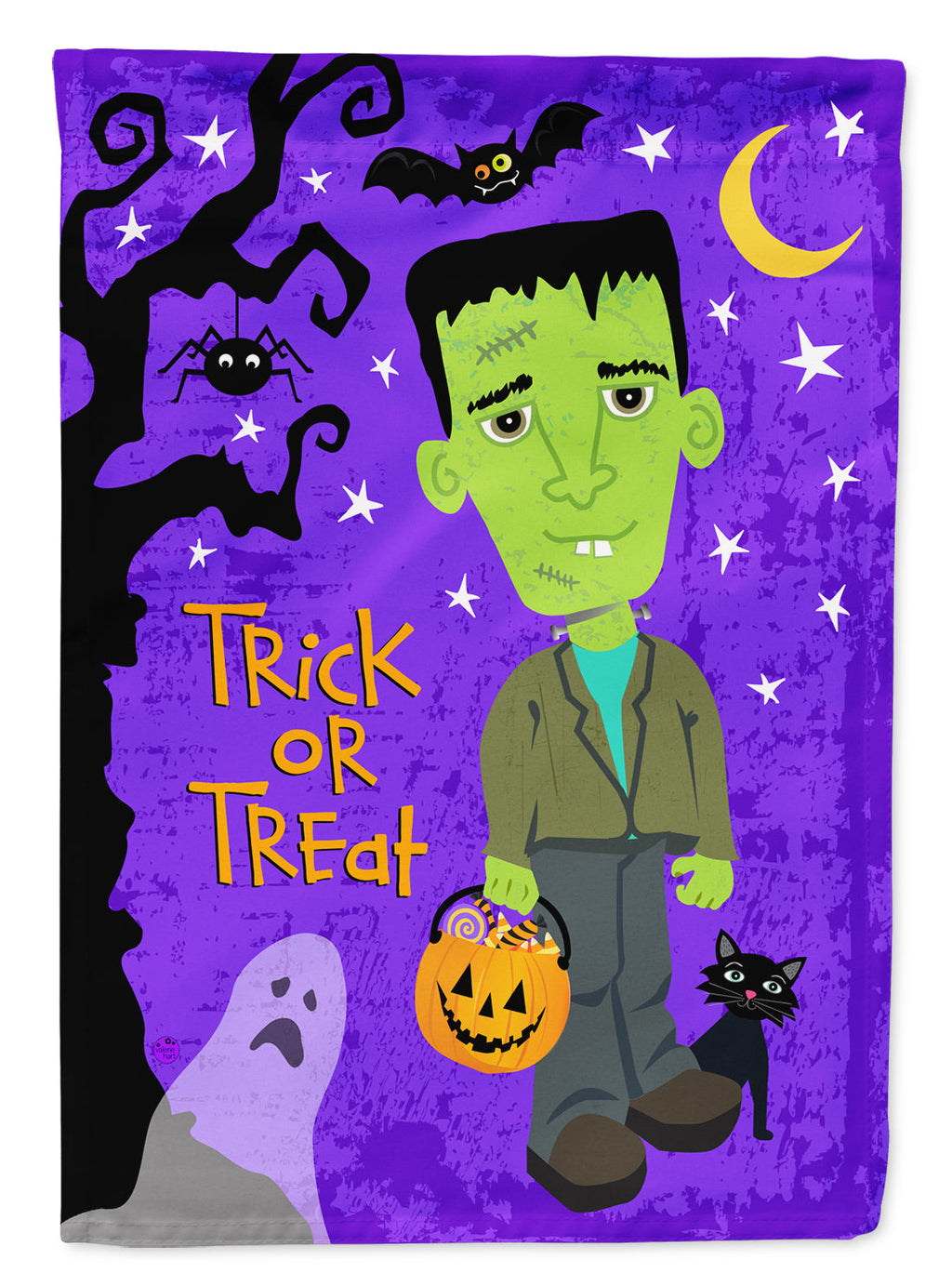 Halloween Frankie Frankenstein House Flag 28x40 Porch Sleeve Pole Decorative Outside Yard Banner Artwork Wall Hanging, Polyester