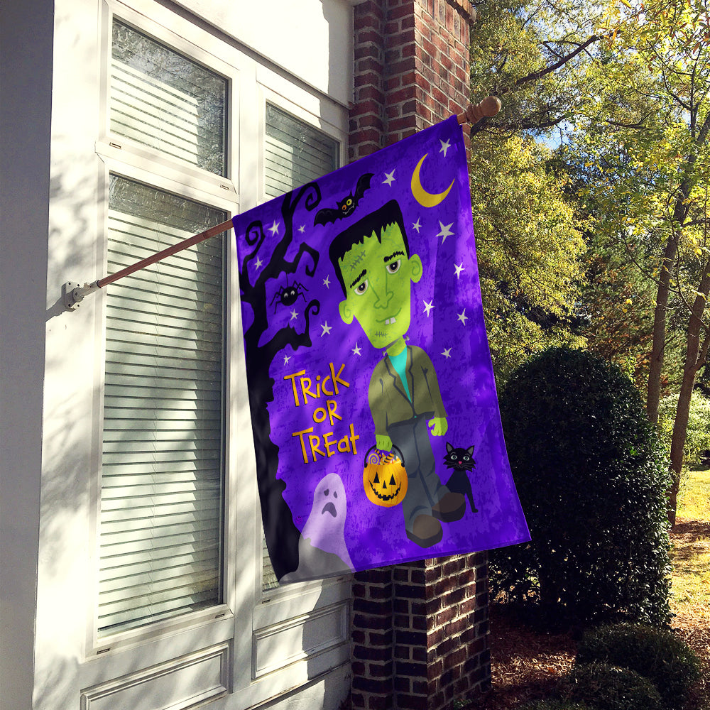 Halloween Frankie Frankenstein House Flag 28x40 Porch Sleeve Pole Decorative Outside Yard Banner Artwork Wall Hanging, Polyester