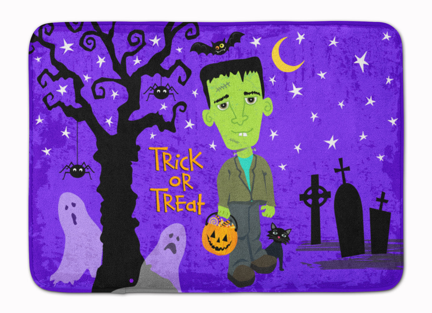 Halloween Frankie Frankenstein Memory Foam Kitchen Mat Machine Washable Anti-Fatigue Cushion Comfort Bath or Kitchen Rug