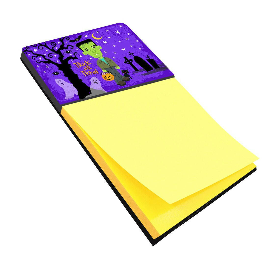Halloween Frankie Frankenstein Watercolor Sticky Note Holder Refillable Dispenser Desk Accessory 3x3 Pad Gift