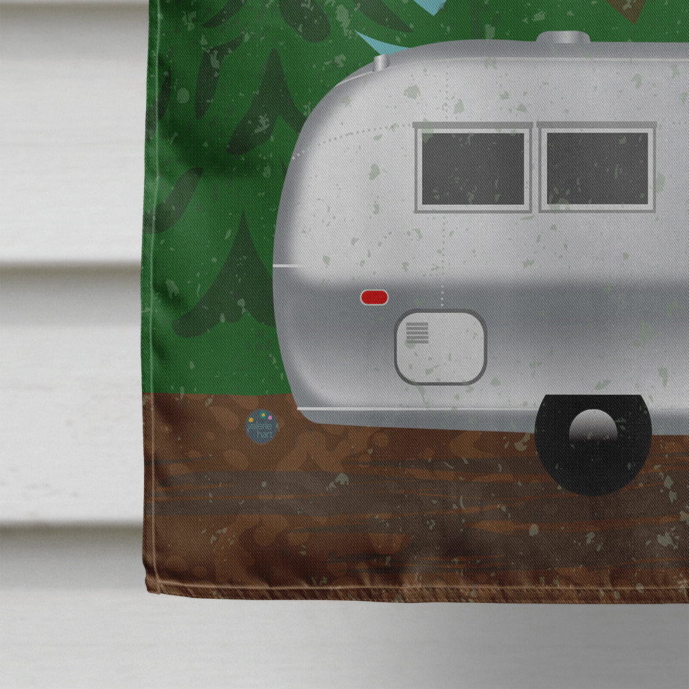 Airstream Camper Adventure Awaits House Flag 28x40 Porch Sleeve Pole Decorative Outside Yard Banner Artwork Wall Hanging, Polyester