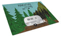 Airstream Camper Adventure Awaits Cutting Board Tempered Glass Kitchen Cutting Surface, Heat Resistant Chopping, Non-Slip Feet, Food Prep & Serving