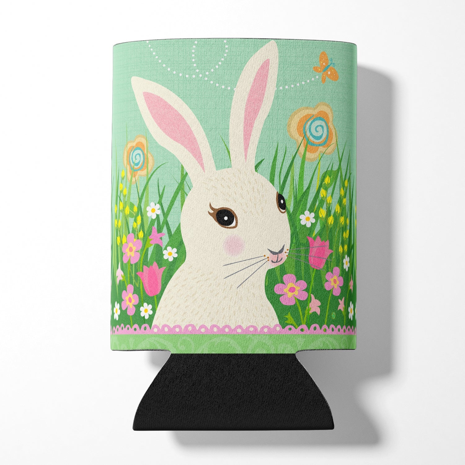 Easter Bunny Rabbit Can or Bottle Hugger Cooler Sleeve for Standard 12 oz Cans, Insulated Foam Beer & Soda Can Hugger Reusable