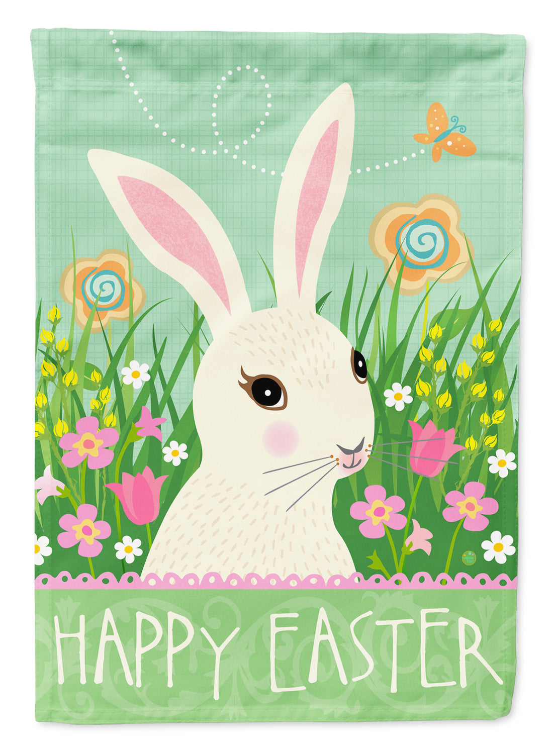 Easter Bunny Rabbit House Flag 28x40 Porch Sleeve Pole Decorative Outside Yard Banner Artwork Wall Hanging, Polyester