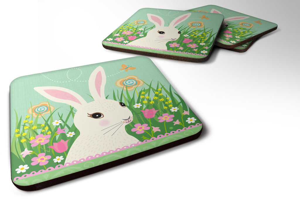 Easter Bunny Rabbit Foam Coasters Set of 4 Cup Coasters for Indoor Outdoor, Tabletop Protection, Anti Slip, Mouse pad Material