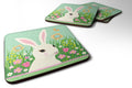 Easter Bunny Rabbit Foam Coasters Set of 4 Cup Coasters for Indoor Outdoor, Tabletop Protection, Anti Slip, Mouse pad Material