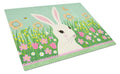 Easter Bunny Rabbit Cutting Board Tempered Glass Kitchen Cutting Surface, Heat Resistant Chopping, Non-Slip Feet, Food Prep & Serving