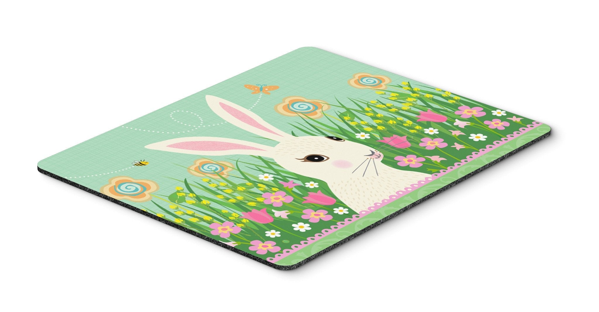 Easter Bunny Rabbit Mouse Pad, Heat Resistant Trivet Hot Pad , Non Slip Rubber Desk Mat, Kitchen Counter Protector, Home Office Decor Gift
