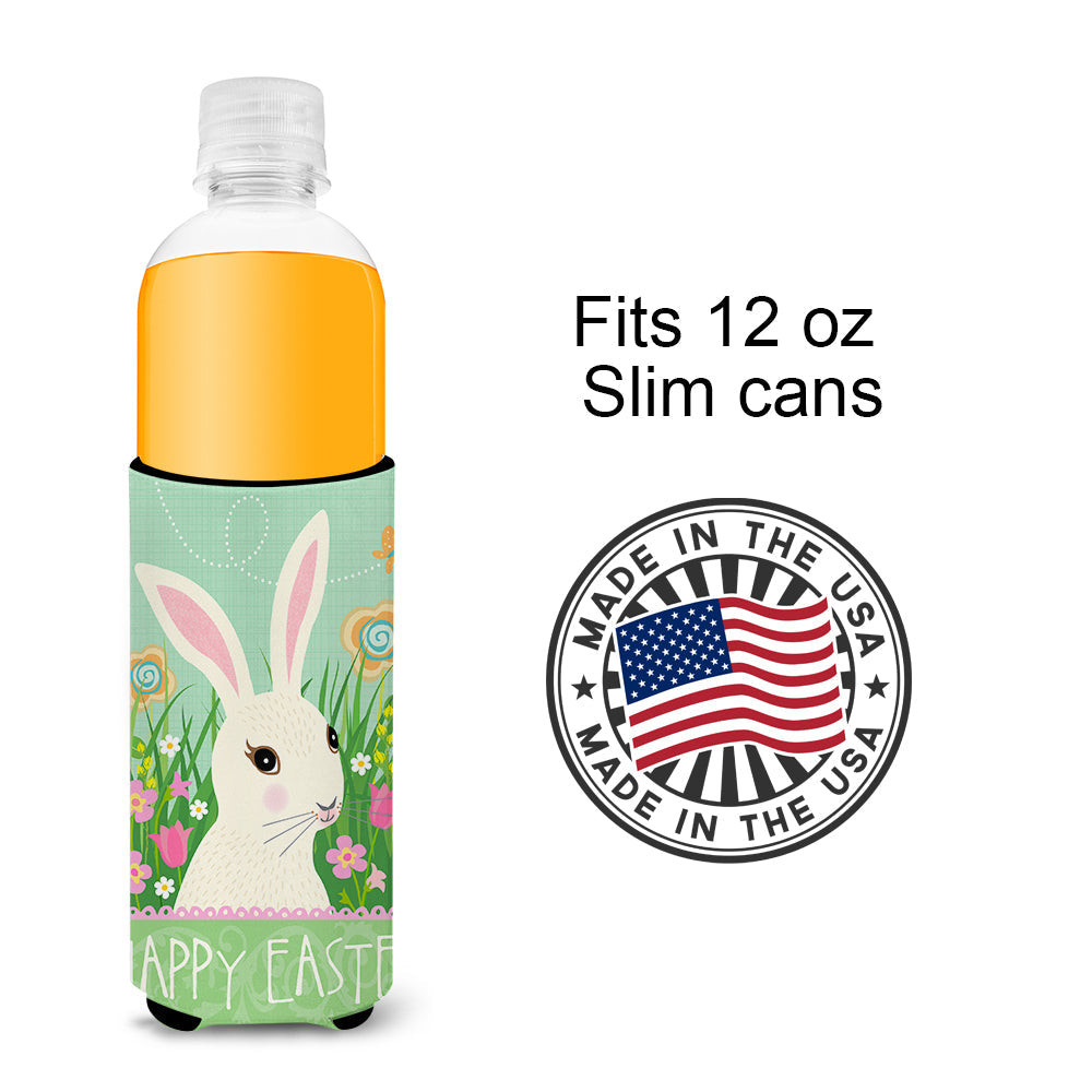 Easter Bunny Rabbit Slim Can Hugger , Insulated Foam Hugger for 12 oz Slim Cans, Beer Bottles & Water Bottles, Printed in USA