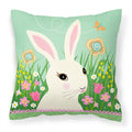 Easter Bunny Rabbit Decorative Throw Pillow 18x18 Indoor Outdoor Accent Cushion, Fabric Cover with Insert for Sofa, Bed, Porch & Living Room