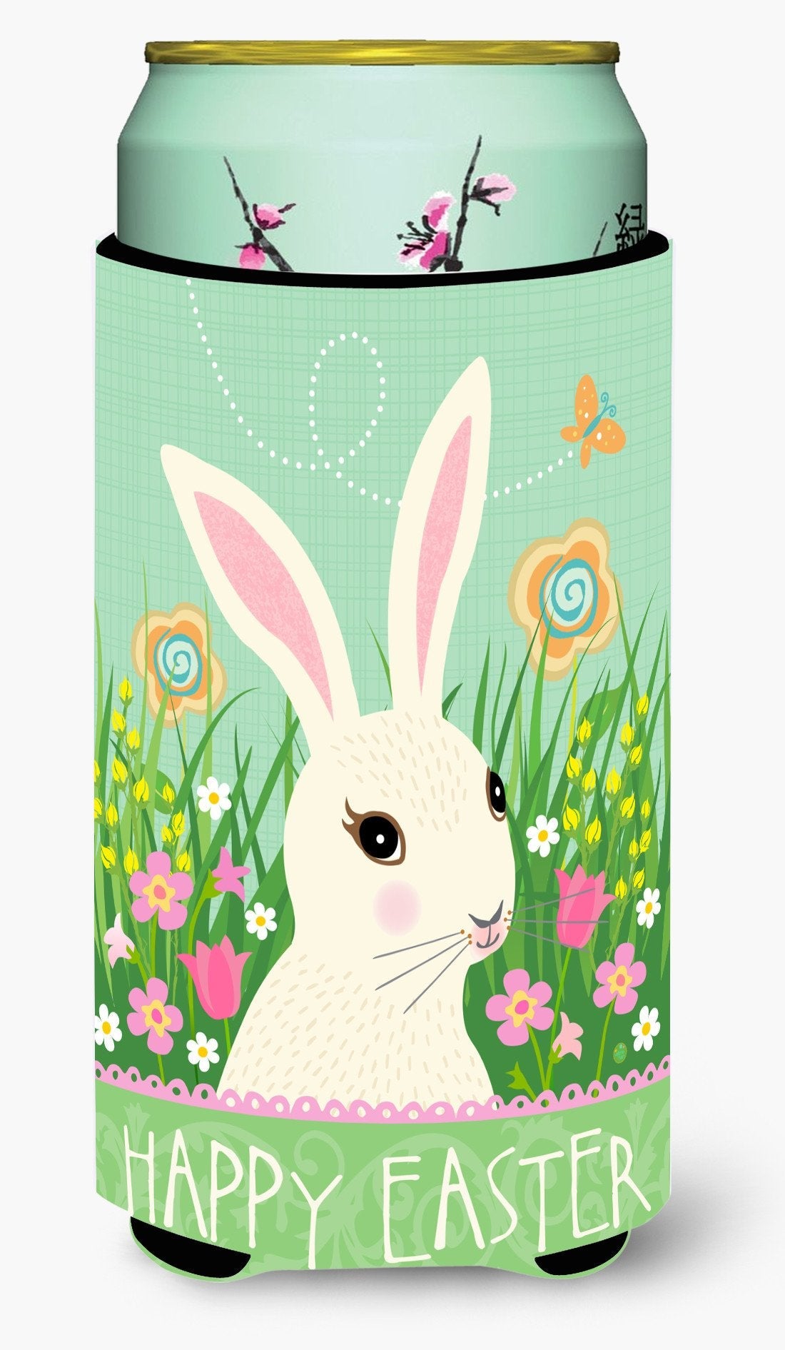 Easter Bunny Rabbit Tall Boy Hugger Can Cooler Sleeve Machine Washable Drink Collapsible Insulator Beverage Insulated Holder