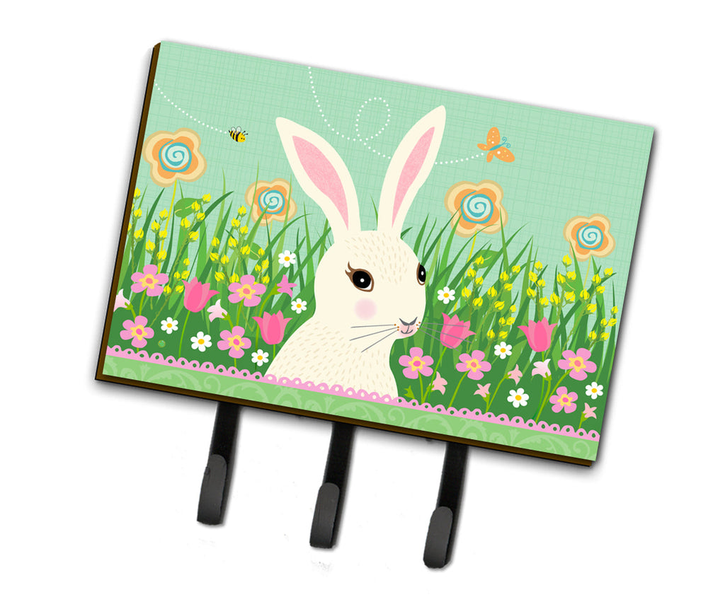 Easter Bunny Rabbit Leash or Key Holder Wall Hooks, Coat Rack Wall Mount, for Hanging Keys, Towels, Aprons, Leashes