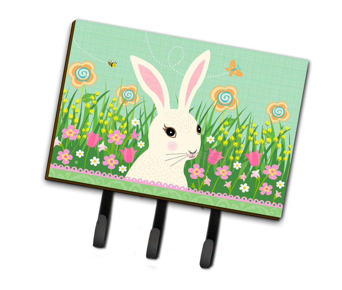 Easter Bunny Rabbit Leash or Key Holder Wall Hooks, Coat Rack Wall Mount, for Hanging Keys, Towels, Aprons, Leashes