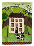 Folk Art Country House House Flag 28x40 Porch Sleeve Pole Decorative Outside Yard Banner Artwork Wall Hanging, Polyester