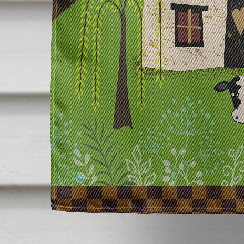 Folk Art Country House House Flag 28x40 Porch Sleeve Pole Decorative Outside Yard Banner Artwork Wall Hanging, Polyester