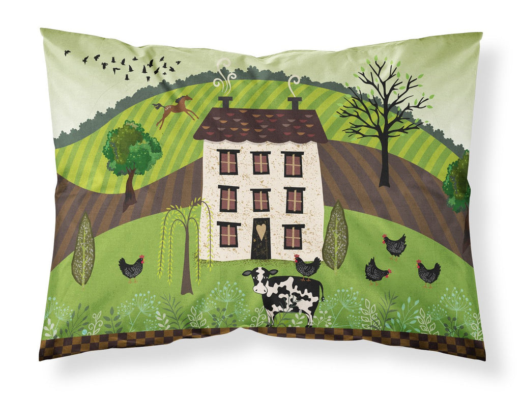 Folk Art Country House Standard Pillowcase Lightweight Super Soft Easy Care Decorative Artwork Pillowcase, Standard