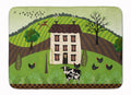 Folk Art Country House Memory Foam Kitchen Mat Machine Washable Anti-Fatigue Cushion Comfort Bath or Kitchen Rug