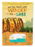 Retro Camper Camping Wander House Flag 28x40 Porch Sleeve Pole Decorative Outside Yard Banner Artwork Wall Hanging, Polyester