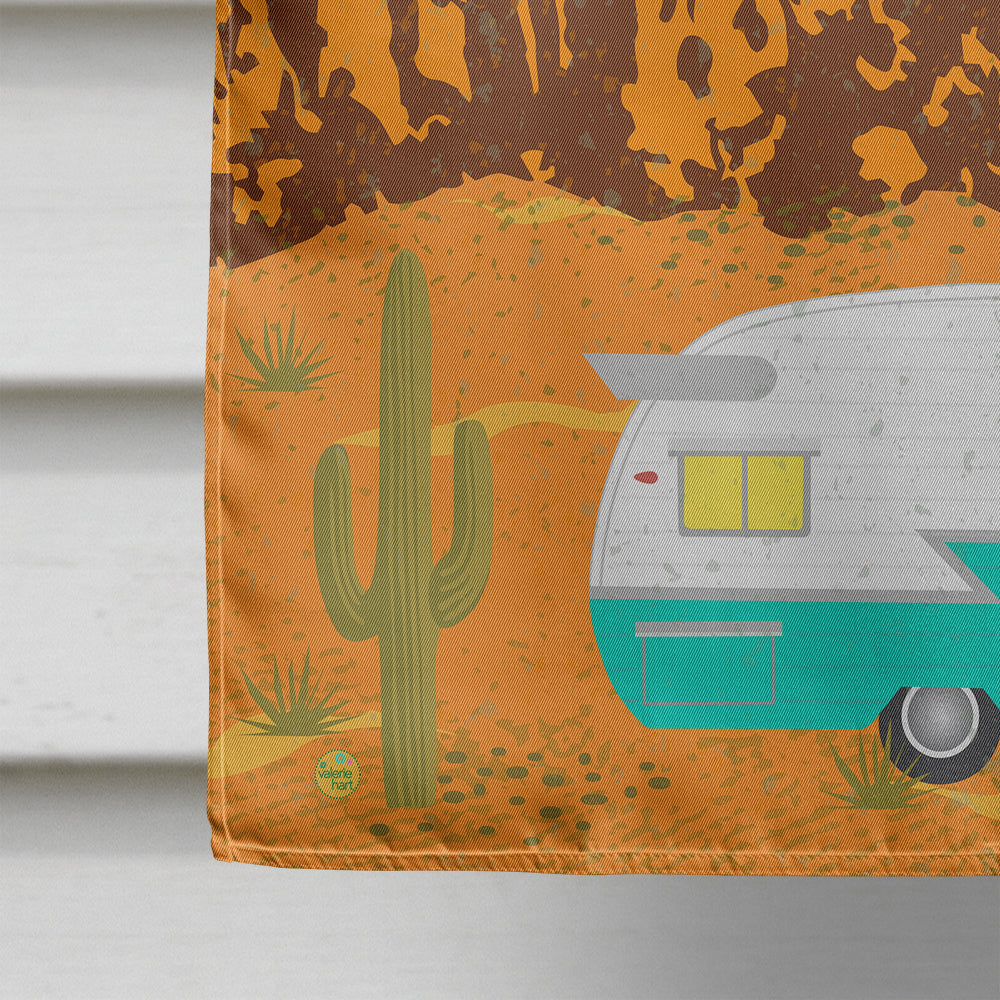 Retro Camper Camping Wander House Flag 28x40 Porch Sleeve Pole Decorative Outside Yard Banner Artwork Wall Hanging, Polyester
