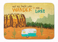 Retro Camper Camping Wander Memory Foam Kitchen Mat Machine Washable Anti-Fatigue Cushion Comfort Bath or Kitchen Rug