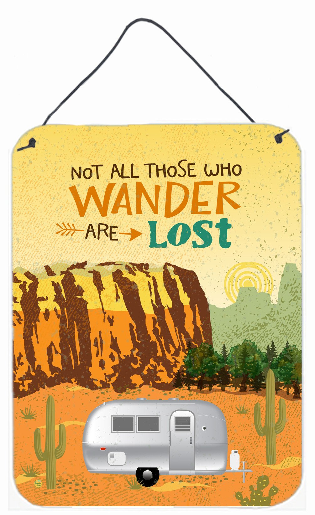 Airstream Camper Camping Wander Wall or Door Hanging Prints Aluminum Metal Sign Kitchen Wall Bar Bathroom Plaque Home Decor Front Door Plaque, 12x16, Multicolor