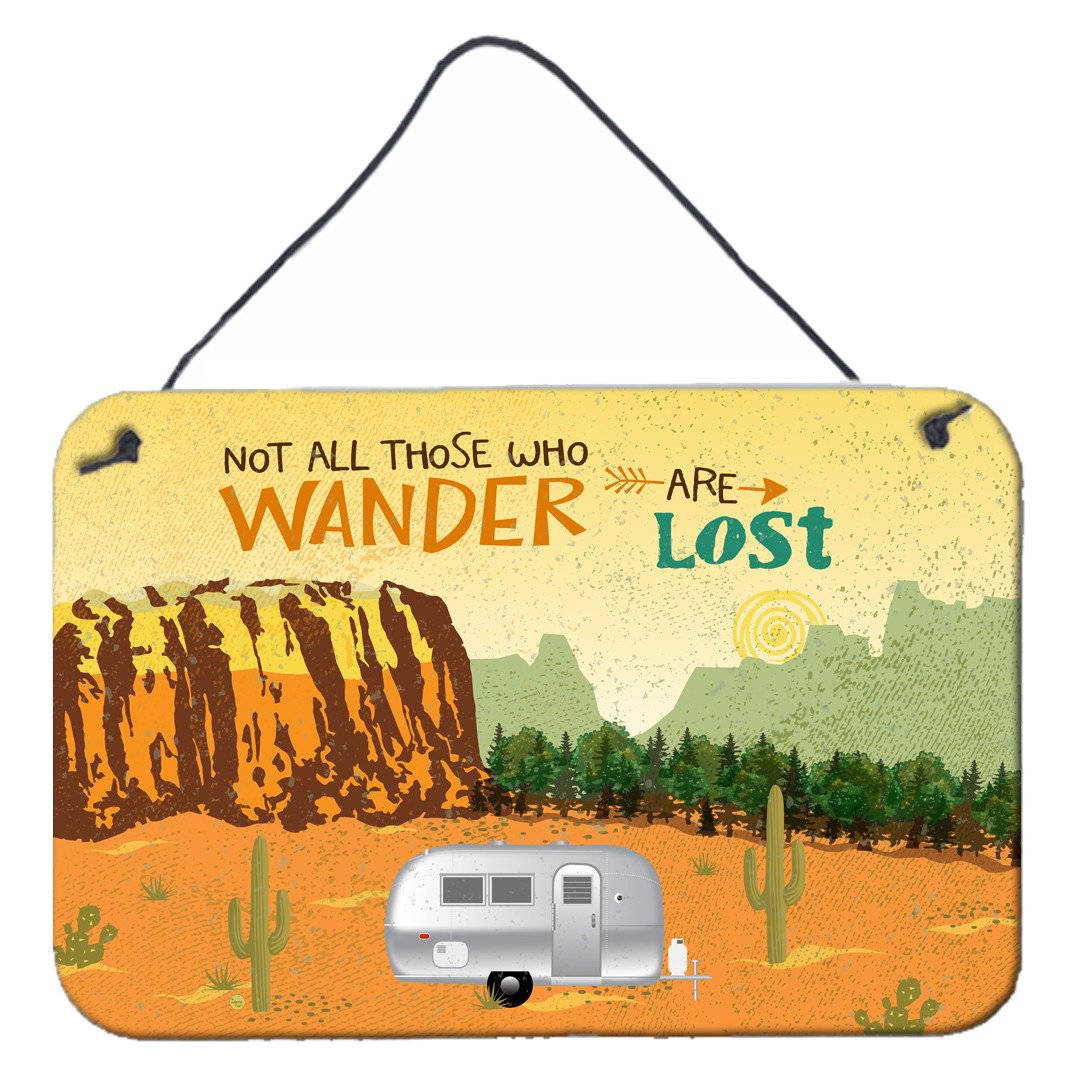 Airstream Camper Camping Wander Wall or Door Hanging Prints Aluminum Metal Sign Kitchen Wall Bar Bathroom Plaque Home Decor, 8HX12W, Multicolor
