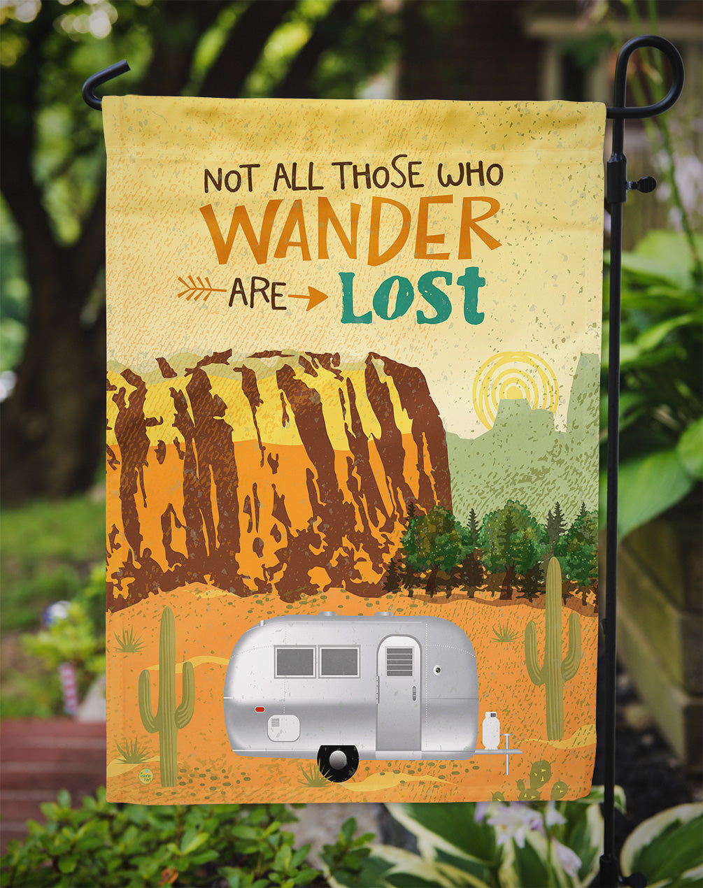 Airstream Camper Camping Wander Garden Flag Mailbox Decorative Yard Banner Outside Patio Artwork for Flower Beds, Garden Size, Multicolor