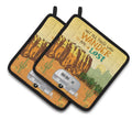 Airstream Camper Camping Wander Pot Holder Set of 2 Heat Resistant Quilted Hot Pads 7.5 x 7.5 Inch, Insulated Kitchen Trivets for Cooking & Baking