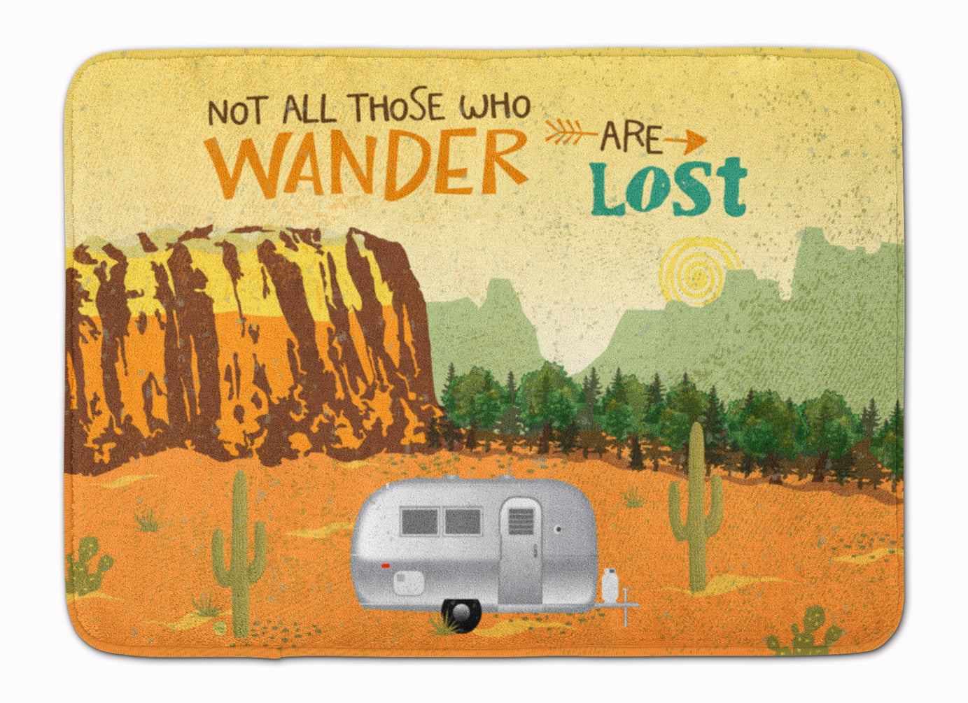 Airstream Camper Camping Wander Memory Foam Kitchen Mat Machine Washable Anti-Fatigue Cushion Comfort Bath or Kitchen Rug