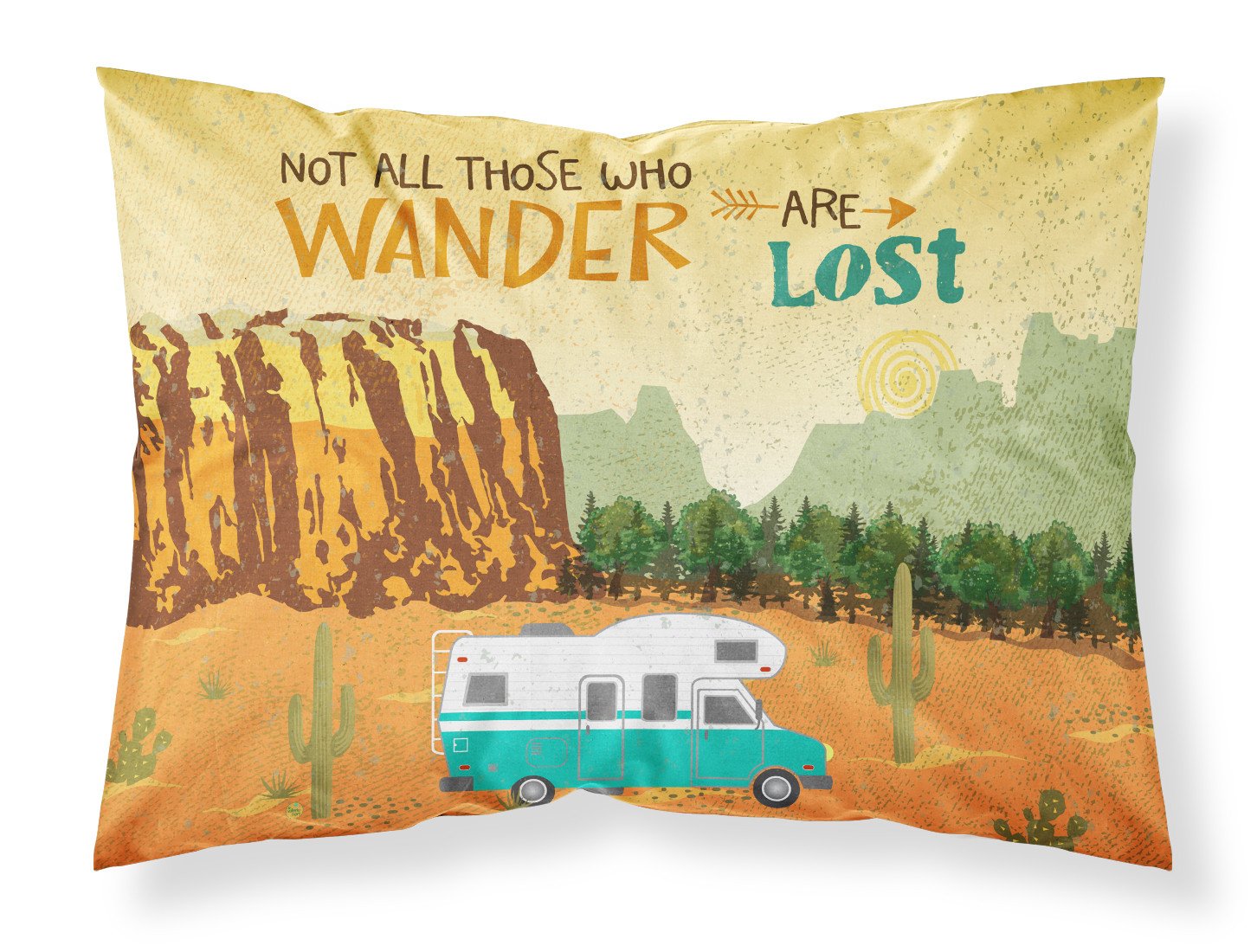 RV Camper Camping Wander Standard Pillowcase Lightweight Super Soft Easy Care Decorative Artwork Pillowcase, Standard
